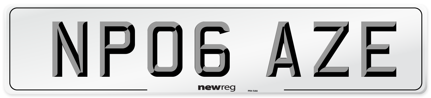 NP06 AZE Number Plate from New Reg